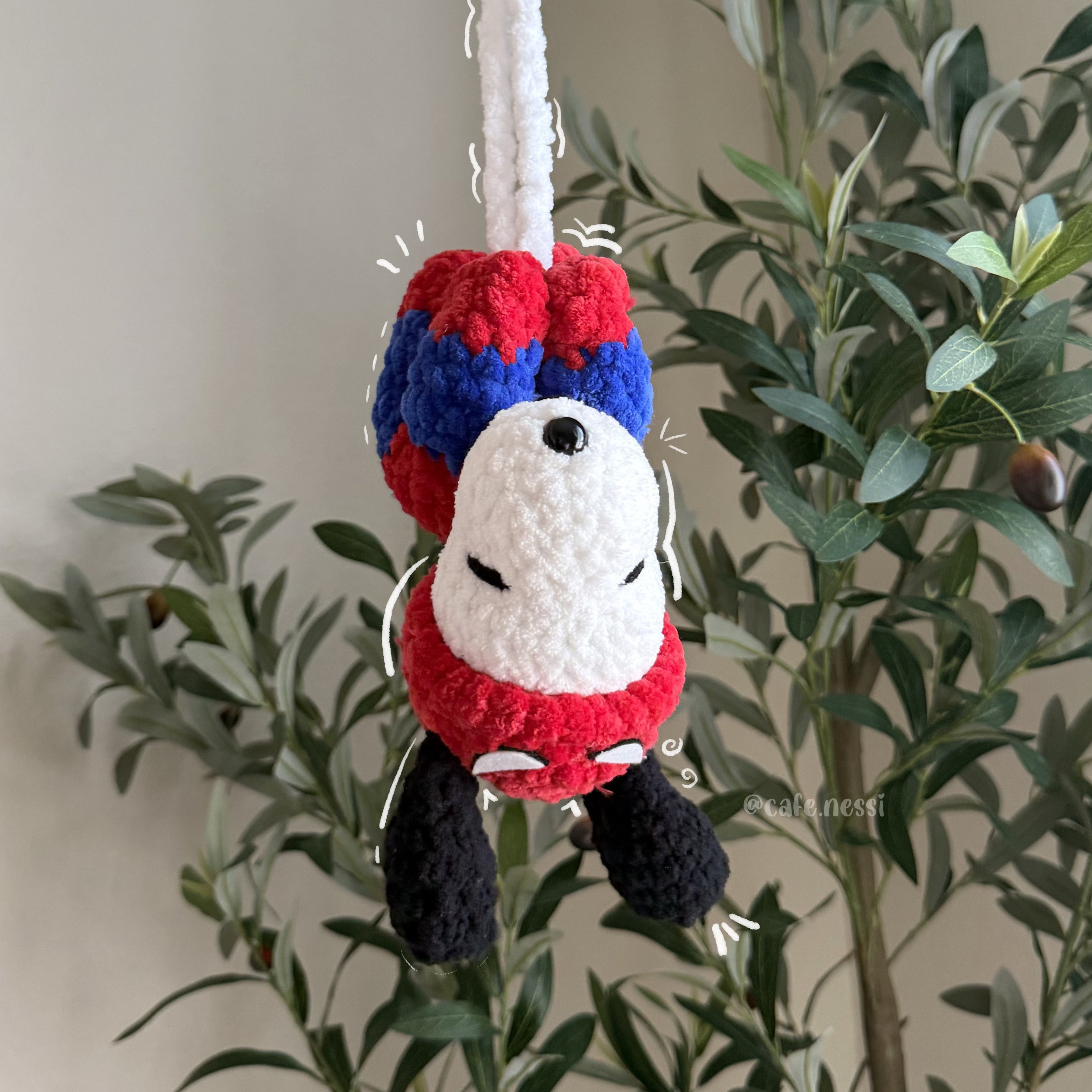 Spider-Snoopy Crochet Car Hanger 🕷️